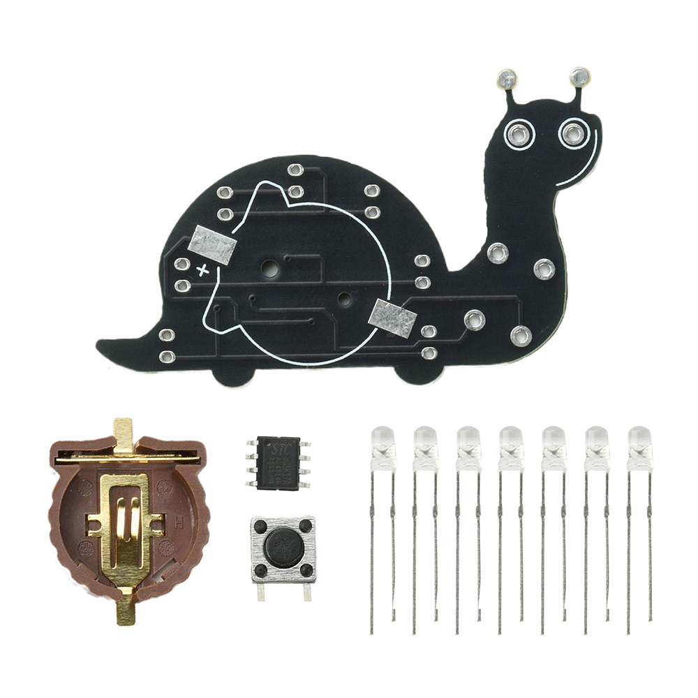 Diy Electronics Kits For Beginners - Schnecken-LED-Lauflicht-Lötübungsplatine – Lustiges DIY-Lötset für Elektronik-Anfänger,