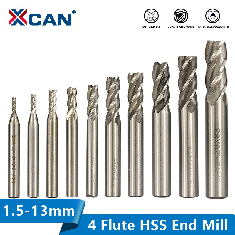 Diy Cnc Router Electronics - XCAN HSS-Fräser, 4-schneidiger Schaftfräser, 1,5–13 mm,