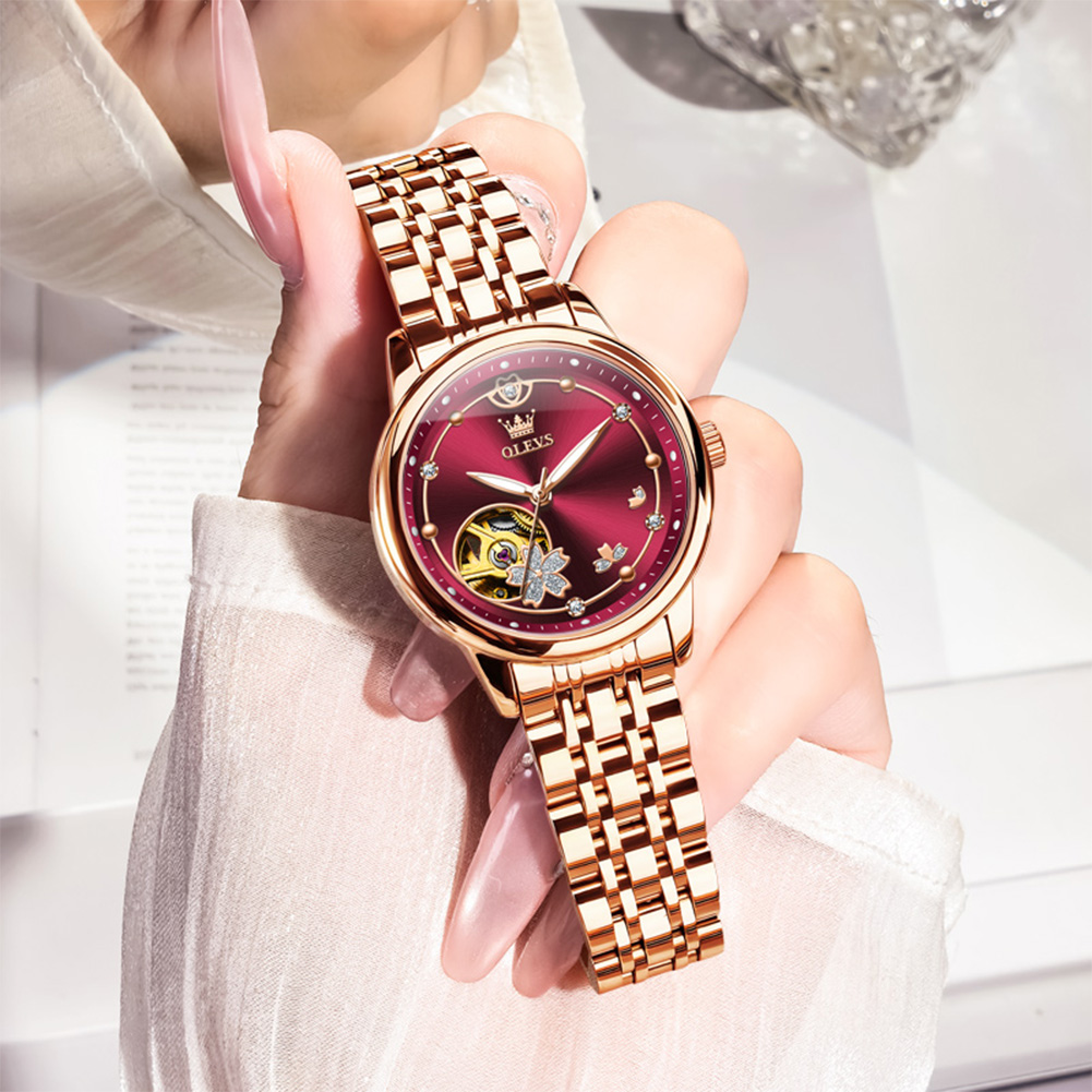 Rose Gold Wein Rot Luxus Casua – Push Button Tactile Bewertung und Preis
