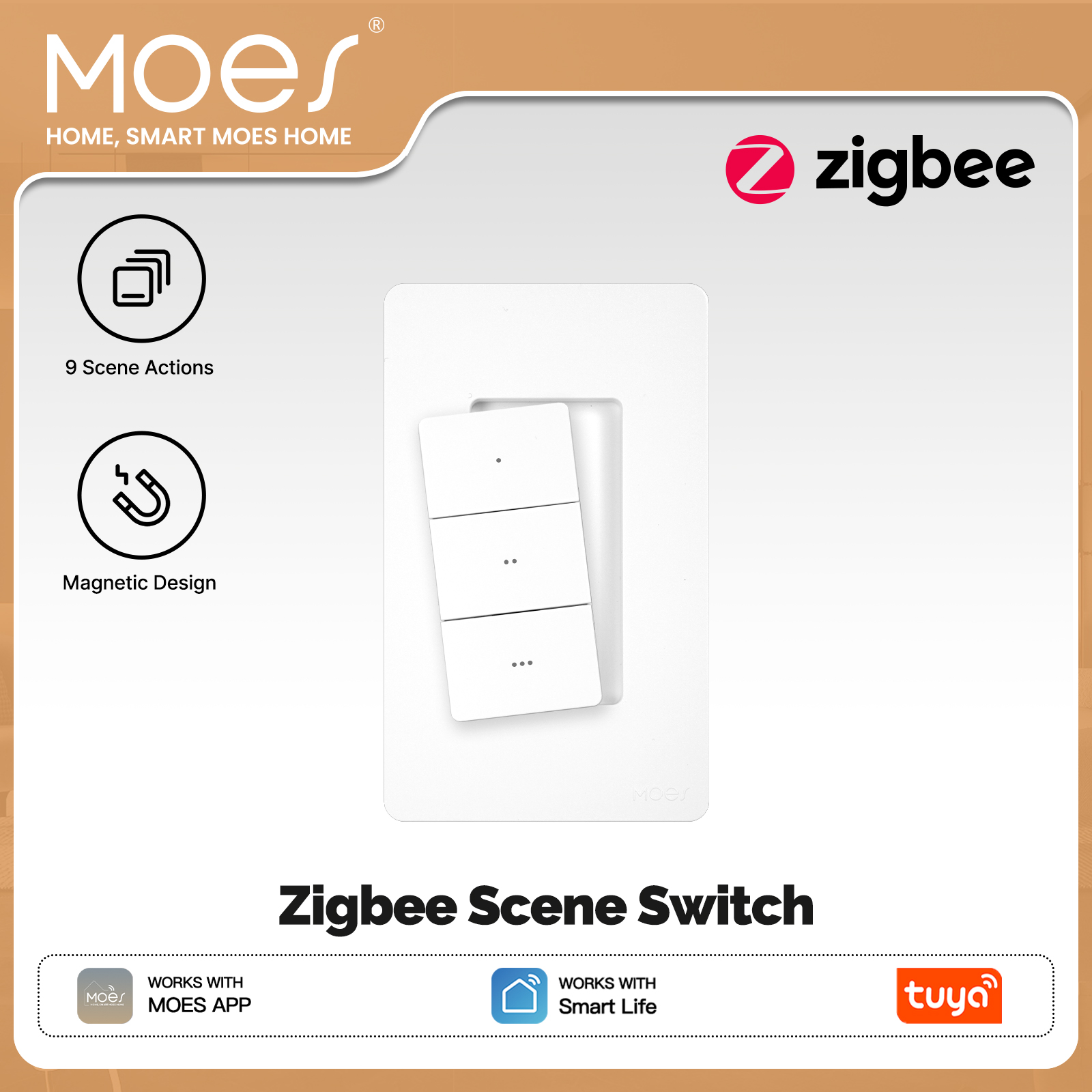 MOES Tuya Zigbee Smart Kabello – Push Button Tactile Bewertung und Preis